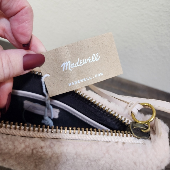 NWT Madewell Simple Genuine Shearling and Leather Crossbody Bag Avalon - Picture 5 of 15